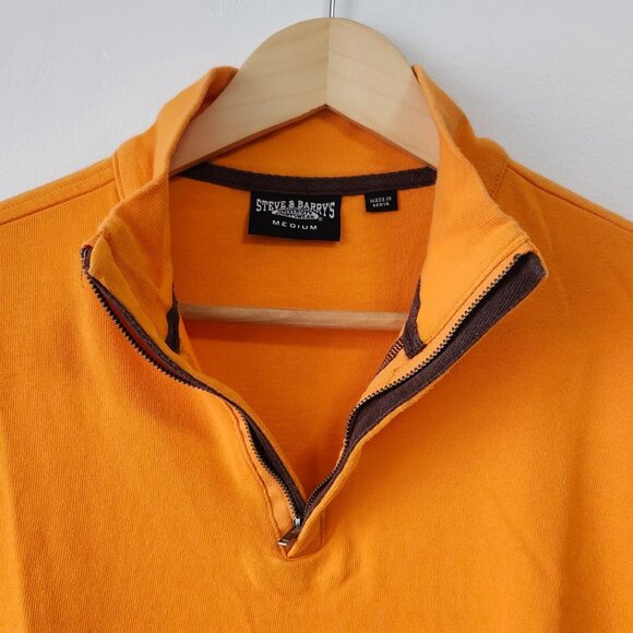 Vtg Steve & Barry's University Sportswear Orange Half-Zip Pullover College Fall - Picture 4 of 10
